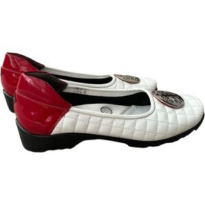 SESTO GOLF By Sherry Italian Leather Shoes - US Women’s 9.5 W  White Red